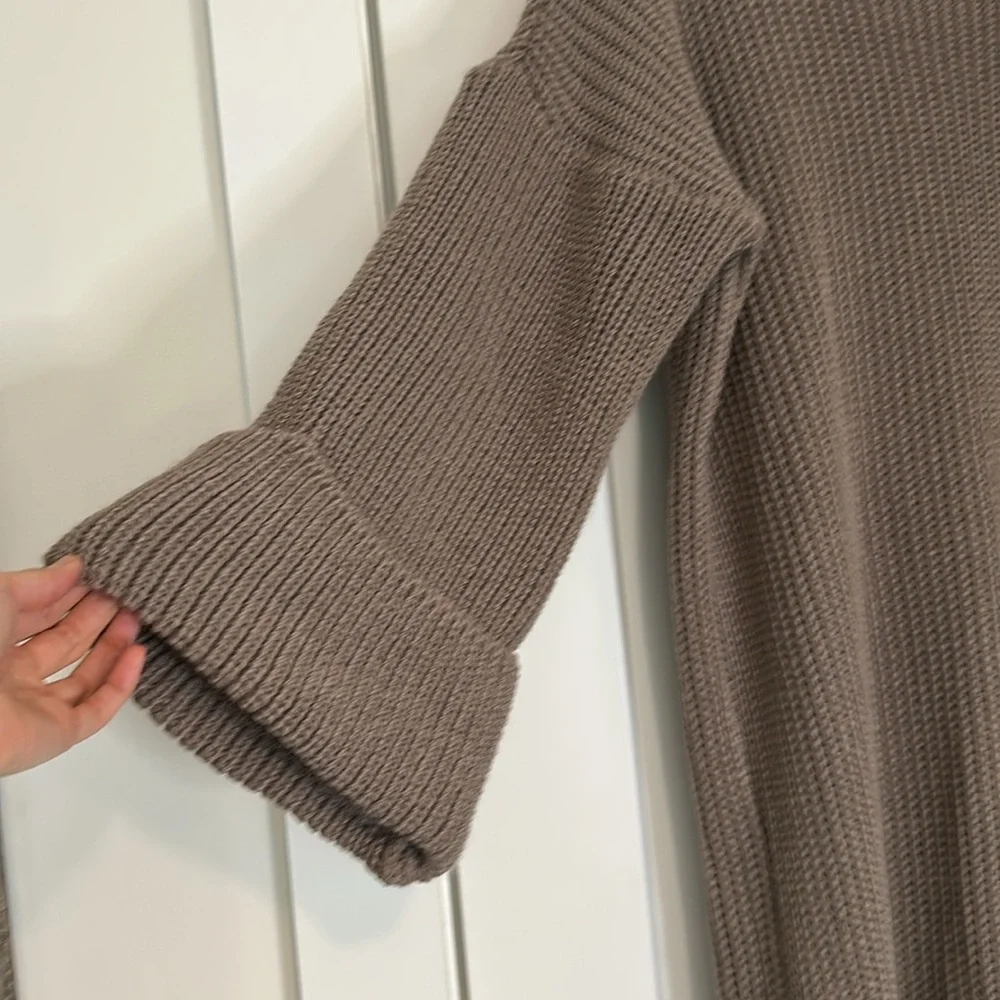 NWOT Cozy Knit Taupe Dress - Picture 3 of 5